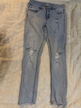 Seven7 Light Blue Distressed Skinny Jeans